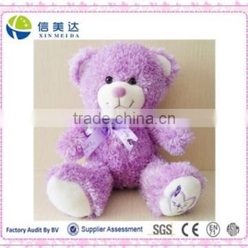 Lavender bear colorful shining led light recording teddy bear plush toy
