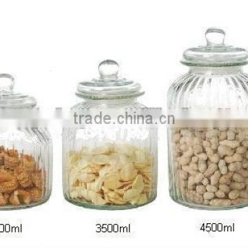 Glass apothecary jar storage jar with plastic seal