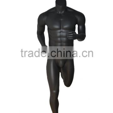 Black Matte Muscle Fiberglass Stand Mannequin Sport For Sportwear Display