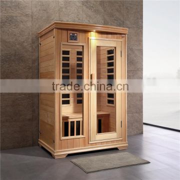 Wood sauna steam room/infrared corner sauna room for 2 persons