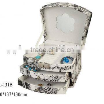 High-grade Leopard grain pu leather jewelry box