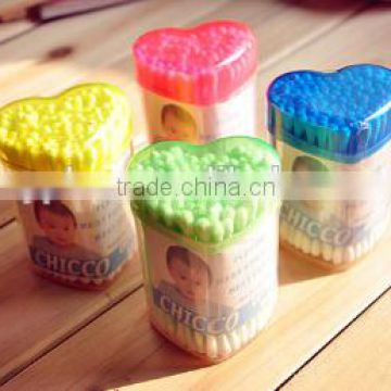 transparent color cotton sticks container with lid