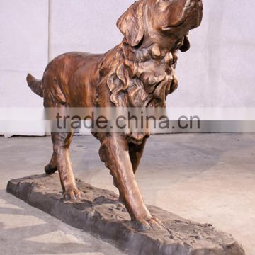High quality lif size animal dog sculpture golden retriever bronze statues