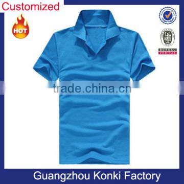Blue 100% cotton High Quality Customized Logo Printed Blank Casual Polo Shirt