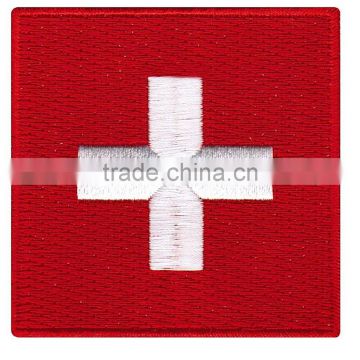 Switzerland Flag Embroidered Sew on Patch,Country Flag Patch