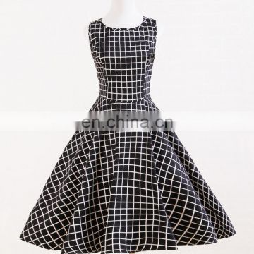 small quantity OEM casual styled plaid black white uk designer dresses for women