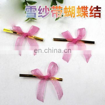 Organza Ribbon Bow with gold