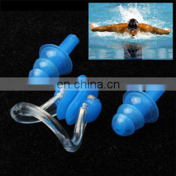 Soft Silicone Swimming Nose Clip and Ear Plug Set Earplug, Random Color Delivery