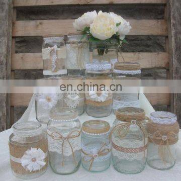 Wedding Table Decorated Glass Jars Vases For Centrepiece