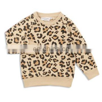 New medium and small children boys and girls baby children's hoodie neutral leopard print