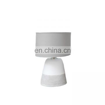 Good quality home decor wholesale cheap cement two tone vintage white table bedside lamp for hotel nightstand