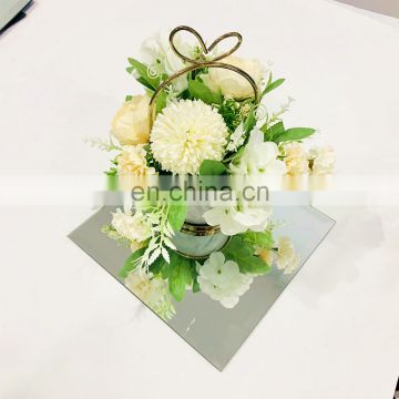 Glass Mirror Candle Plate for Wedding Christmas Party