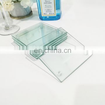 Personalized square rectangle transparent sublimation coaster glass fashion custom mug coaster