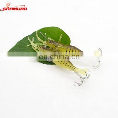 8cm 13.5g Fishing Shrimp Lure Prawn Hard Artificial Bait With Squid Jigs Hook