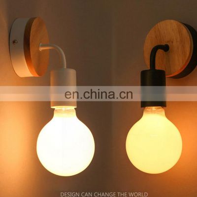 Modern Minimalist Indoor Wall Light Wood Wall Lamp E27 Lamp Home Sconce Lights Stair Wall Light