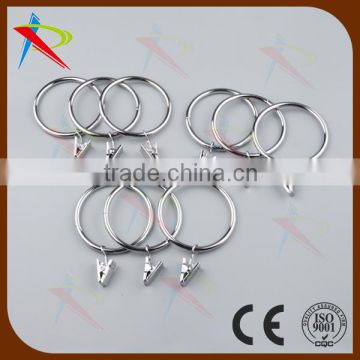 Curtain hanging metal accessory curtain rings chrome curtain ring clips