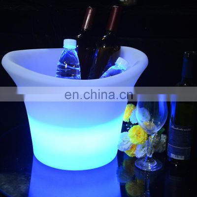 KTV/ Nightclub Party rechargeable luxury plastic Modern Home Glow Light Illuminated Ice Bucket Wine Coolers Beer Bottle Holders