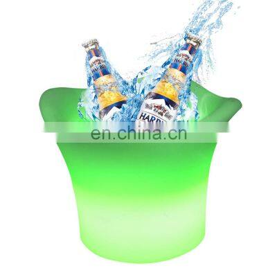 Rechargeable Light Up Factory Direct Custom Wine cooler 16 Color Changes 5L Round Beer Plastic Ice Bucket