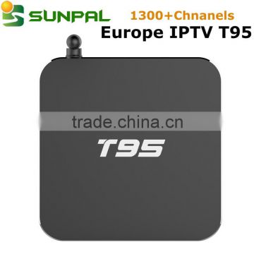 Android tv box T95 with African IPTV European IPTV APK Account Arabic ip tv hot for all Europe