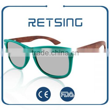 2015 new design bamboo+plastic sunglasses with cheap price