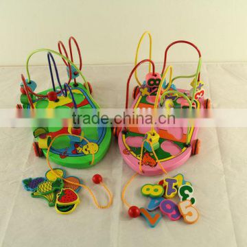 wooden bead maze toy string beads toy