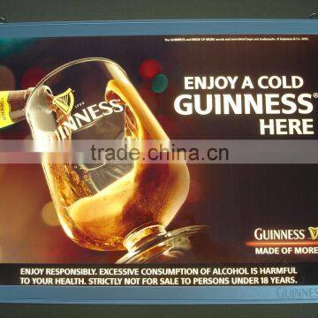 Advertising led snap frame guinness light box