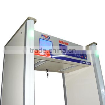 quickly installable 8 scanning zones walk through metal detector with 6.0 inch LCD screen