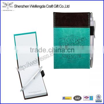 Custom Wholesale Good Quality Brwon Leather Cover Pocket Notepad