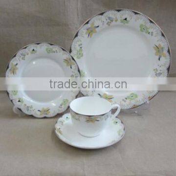 bone china 20pics round shape decal dinnerware set
