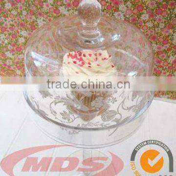 Decal Glass Cake Plate With Glass Cover For Cakes