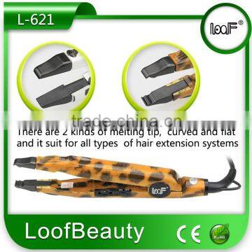 LOOF L-621 Water transfer printing Human hair connector for hair extension iron