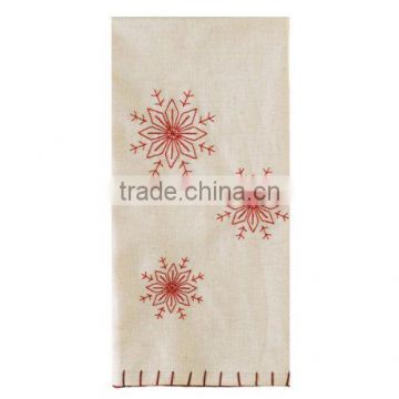 100% cotton Christmas Snowflake Embroidery Fingertip Towel