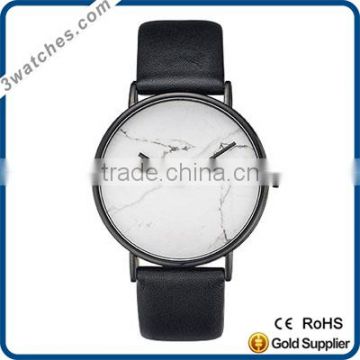 marble stone dial watch stainless steel watch quartz watch waterproof genuine leather band OEM ODM marble dial watch