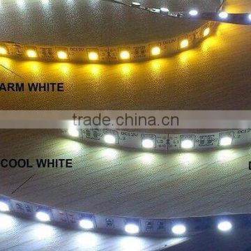 1 Row 60leds/m 5050SMD Warm White Flexible Led Strip light;dc12v;Silicon coating IP65;White or Black PCB