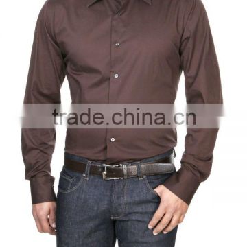 2013 Men's Fashion Slim Solid Color Long Sleeve Shirt