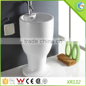 Chaozhou sanitary ware ceramic basin with pedestal B132