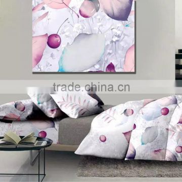 Luxury 3d oil painting Duvet Cover sheet pillowcases 4pcs set bedding queen