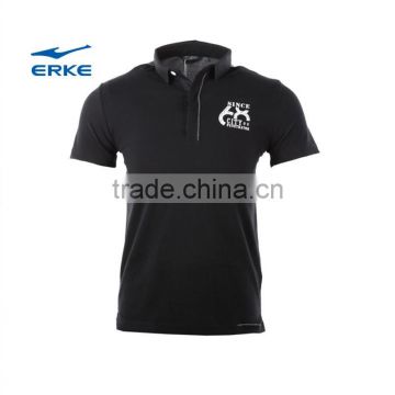 ERKE mens casual micro collar 100% cotton short sleeve polo t shirt for wholesale/OEM