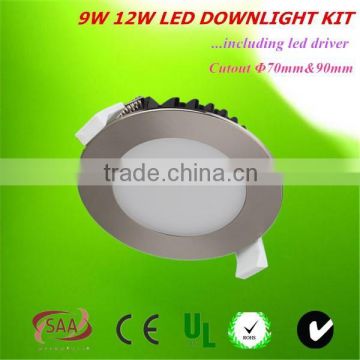 9W led ceiling down light epistar SMD2835 dimmable driver