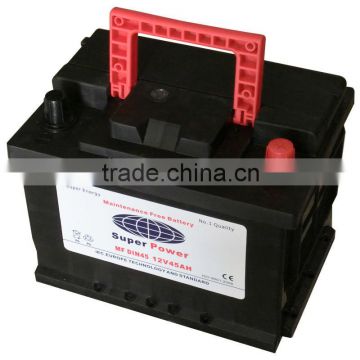 MF DIN45 dry charged car battery for European car