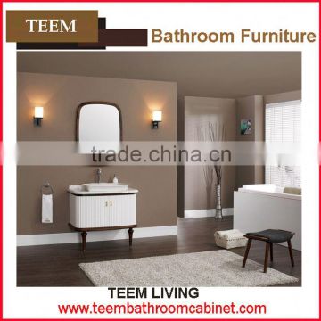 Teem bathroom furniture fashionable wood bathroom cabinet small mdf bathroom vanity