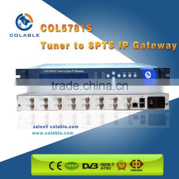 8 channels ASI ( tuner) input and SPTSx32 output IP Gateway DVB To IP Gateway