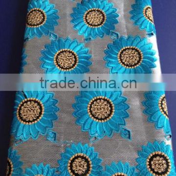 New Style Swiss Voile Turquoise Blue Lace Fabric