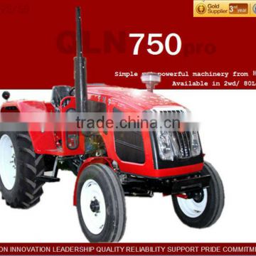 Famous Brand Tractor QLN-750 farm tractor 75hp 2wd with snow blade. multifunctional tractor