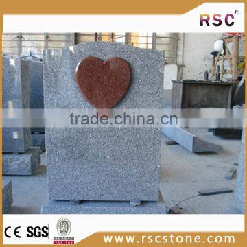 Granite tombstone with love heart design