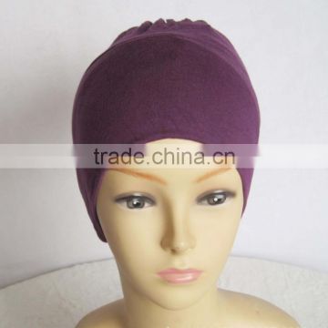 Pure color fashion Muslim hat with rubber band cylinder female factory direct bottling cap
