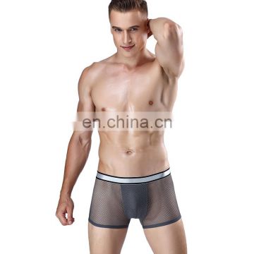 New design plain nylon spandex see-through mesh mens sexy underwear panties wholesale
