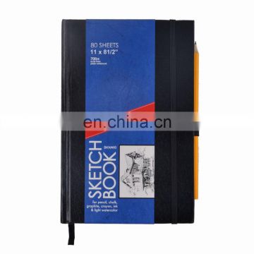 Good Quality black hard cover tape bound sketch pad Sketch book