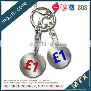 2017 THE NEW 12-SIDED new one pound token coins keychain keyring