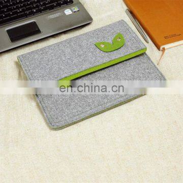 Hot sale envelope design 13 inch grey felt laptop sleeve with leather